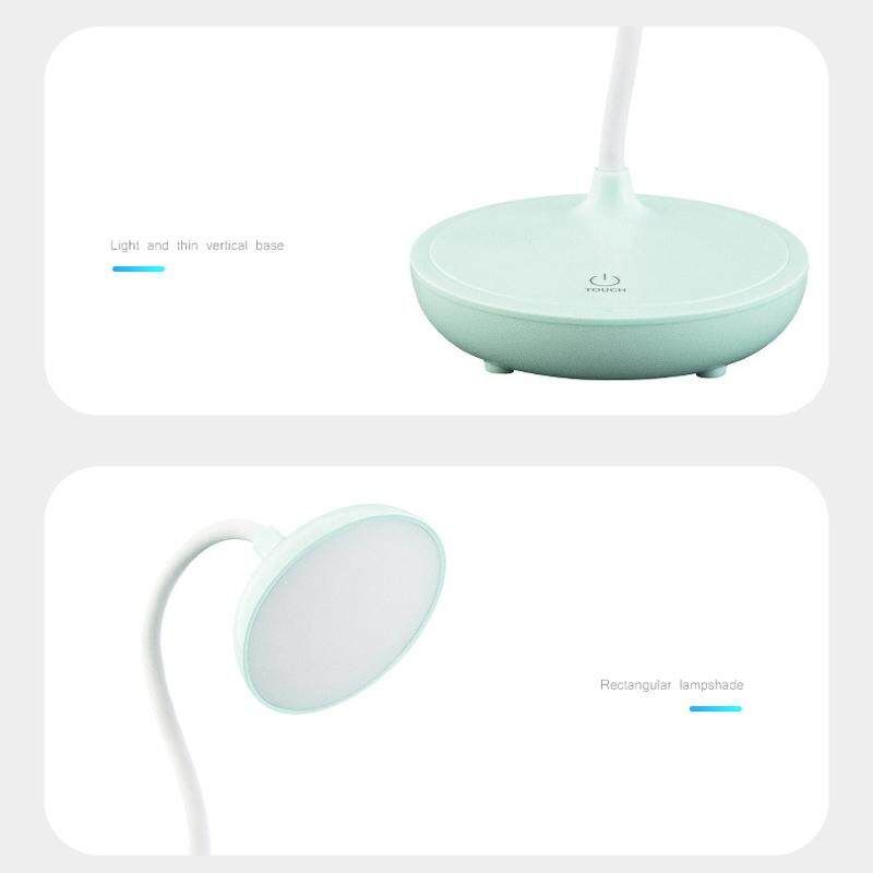 Dimmable Touch Sensor USB Charge LED Desk Table Night Bedside Reading Lamp Light Blue