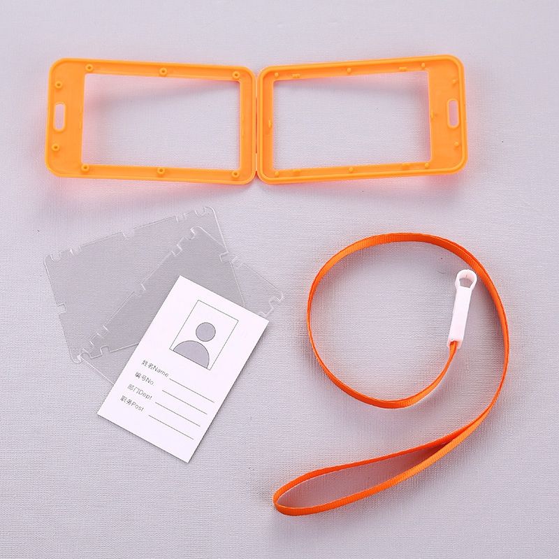 3 PCS Credit Card Holders PU Bank Card Neck Strap Bus Card ID Card Holder Identity Badge With Lanyard(Black)