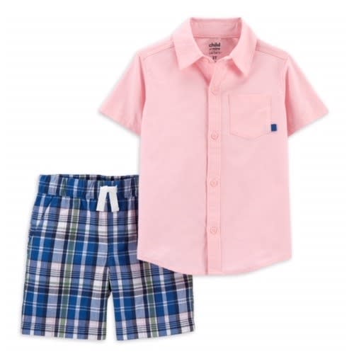 Child Of Mine Baby & Toddler Boys Button Up Woven Shirt & Shorts Set