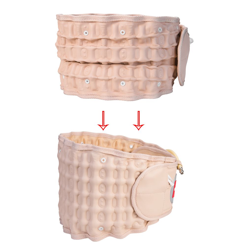 (khaki Without Box)Lumbar Support Belt Waist Decompression Protect Air Traction Brace Spinal B JIN