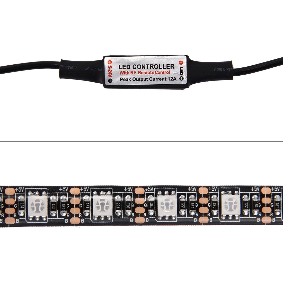 1m USB TV Black Board RGB Epoxy Rope Light, 12W 60 LEDs SMD 5050 With 17-keys RF Wireless Remote Control, DC 5V
