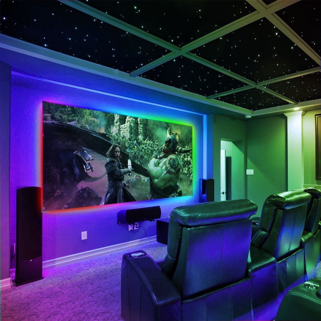1m USB TV Black Board RGB Epoxy Rope Light, 12W 60 LEDs SMD 5050 With 17-keys RF Wireless Remote Control, DC 5V