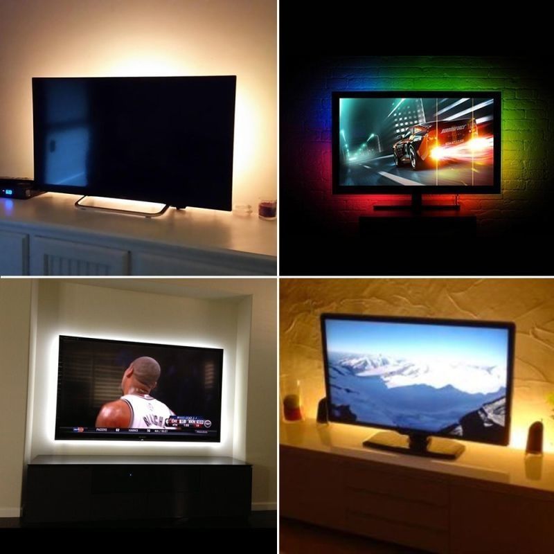1m USB TV Black Board RGB Epoxy Rope Light, 12W 60 LEDs SMD 5050 With 17-keys RF Wireless Remote Control, DC 5V