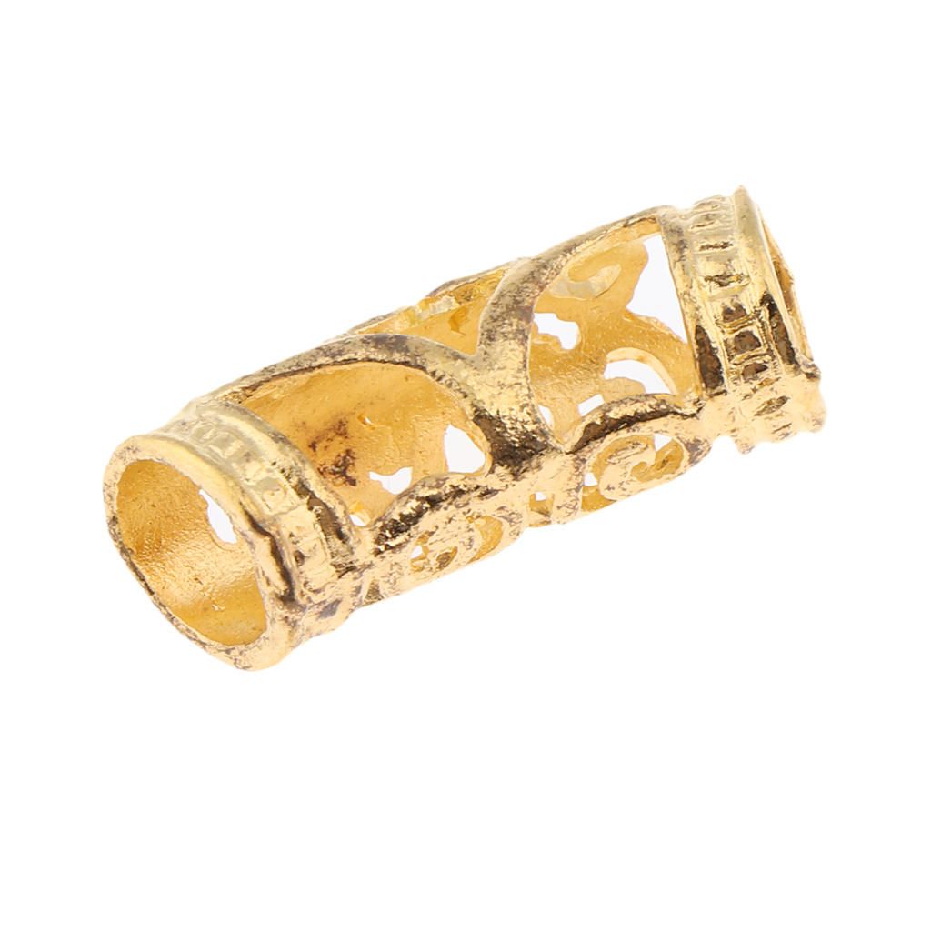 10Pcs Dreadlock Beads Twisted Braid Jewelry Tubes Beard Hair Pendants