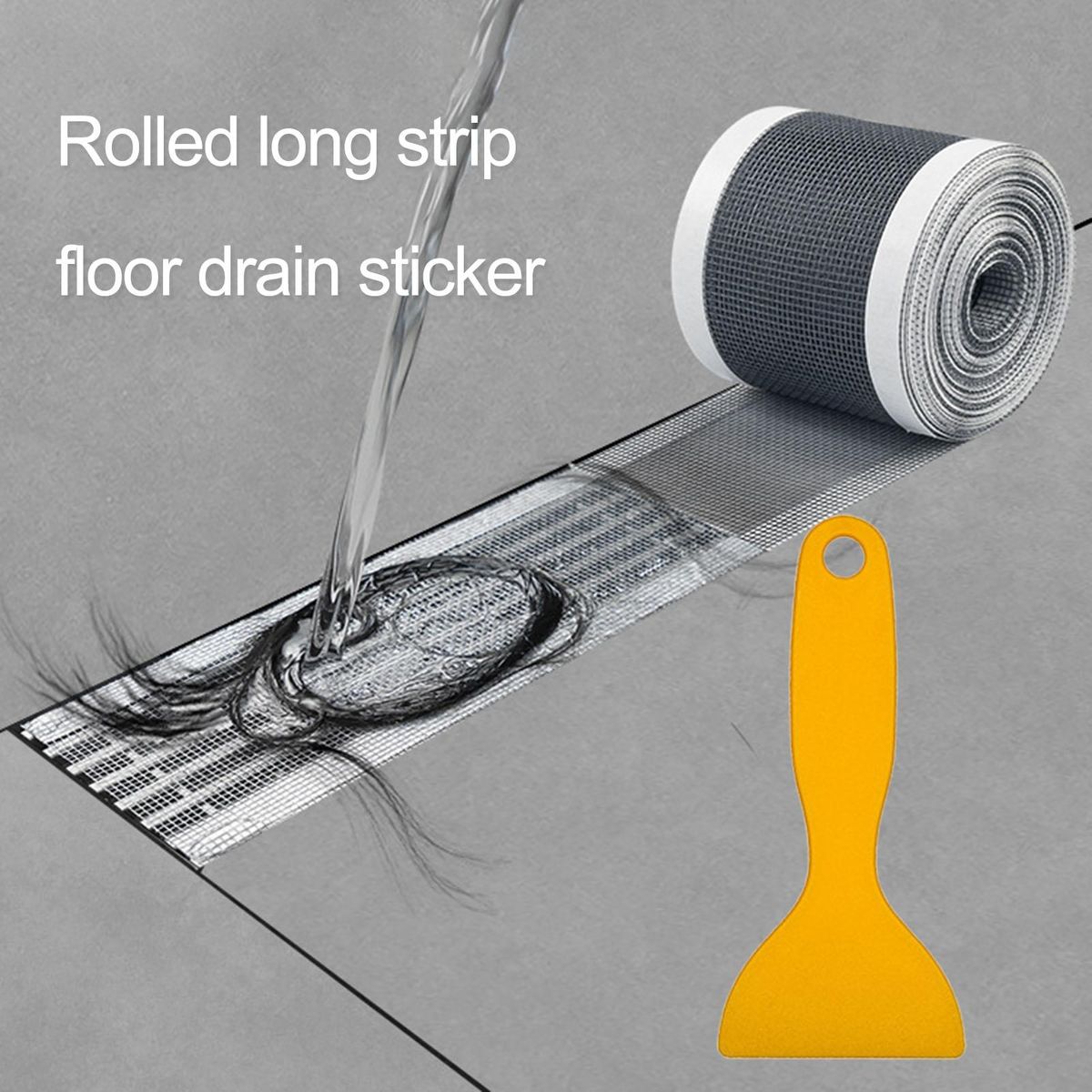 1 Roll Floor Drain Sticker Prevent Clogging Sewer Strainer Black