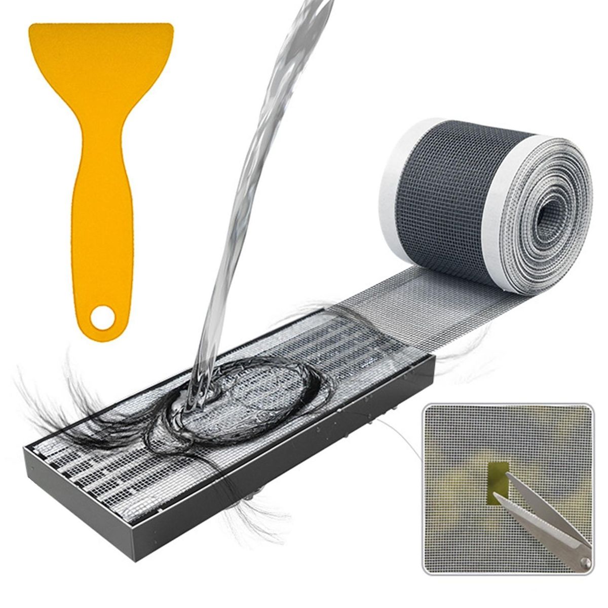 1 Roll Floor Drain Sticker Prevent Clogging Sewer Strainer Black