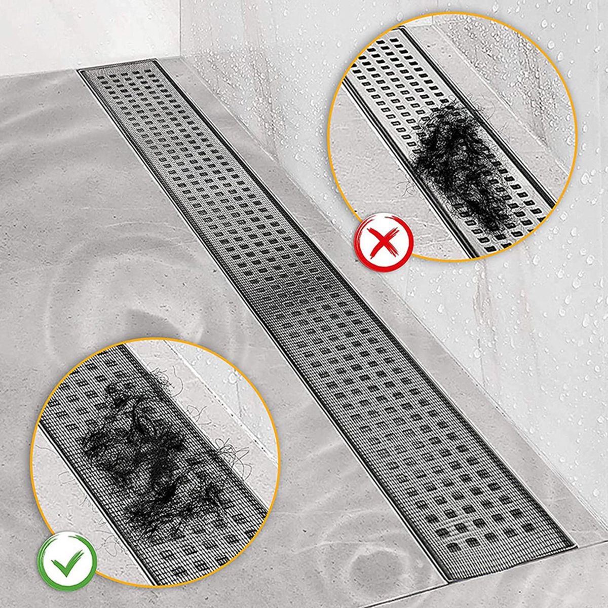 1 Roll Floor Drain Sticker Prevent Clogging Sewer Strainer Black