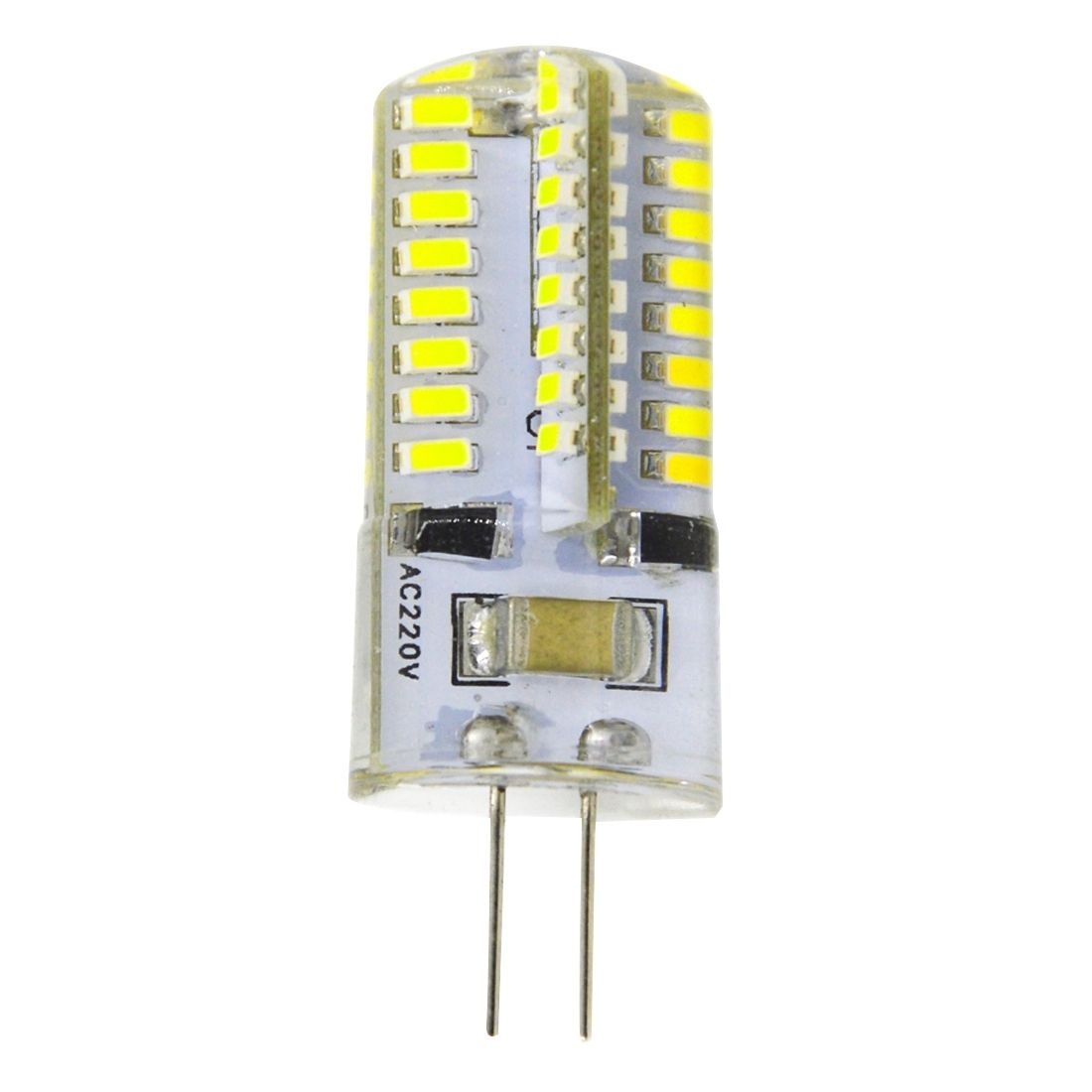 G4 4W White Light 200LM 64 LED SMD 3014 Silicone Corn Light Bulb, AC 220V