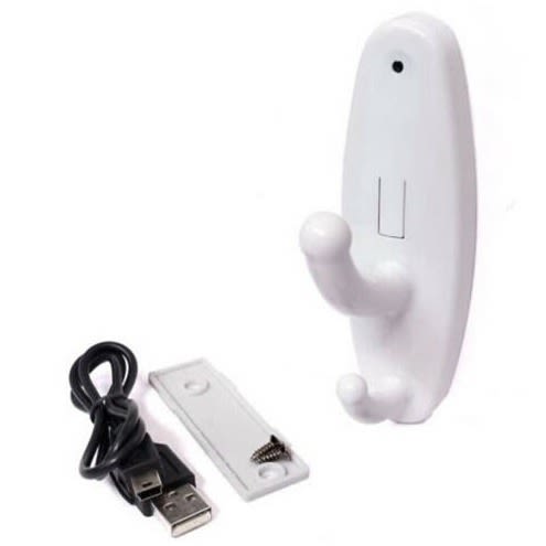 White 1080p Mini Hanger Hook Spy Camera - Dvr Motion Detection