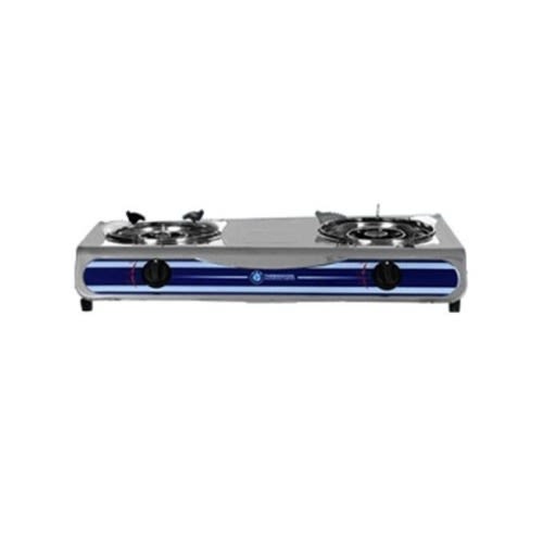 Stainless Steel Table Gas Cooker - 2 Burner - Silver