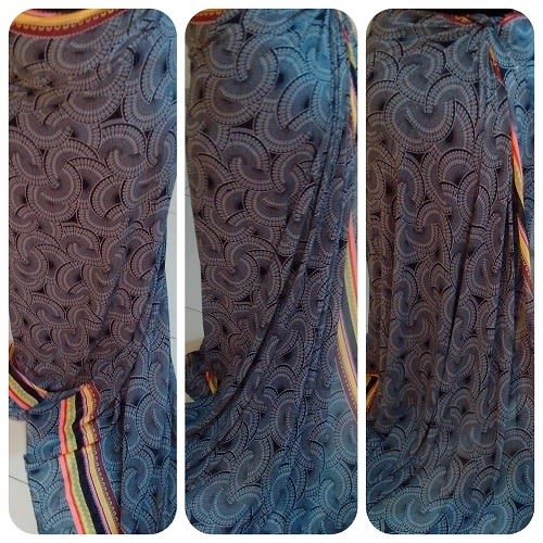 Chiffon - 4 Yards - Grey And Double End Colored Stripes