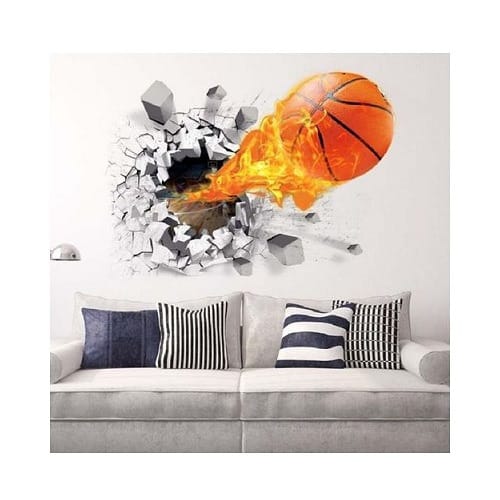 3d Basketball Removable Pvc Wall Sticker