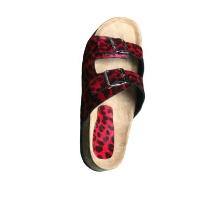 Men Animal Skin Two-Buckle Birkenstock Slide - Red
