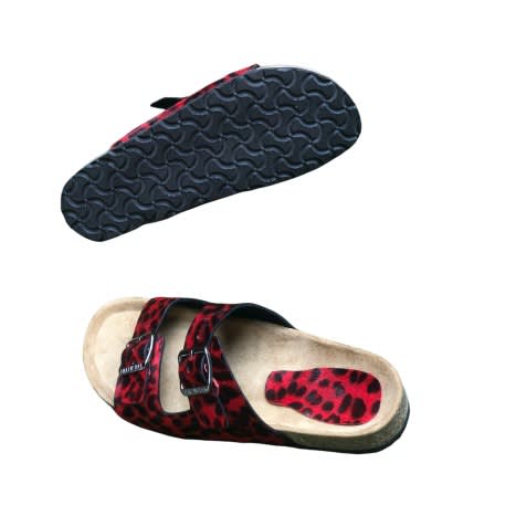 Men Animal Skin Two-Buckle Birkenstock Slide - Red
