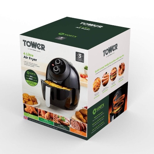 Vortx Manual Air Fryer - 4l - 1400w - Black - T17082