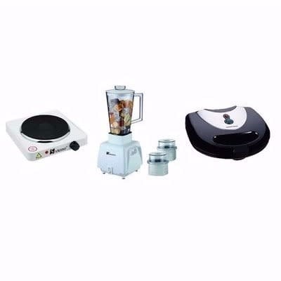 3 In 1 Kitchen Bundle - Blender, Sandwich Maker &  Hot Plate