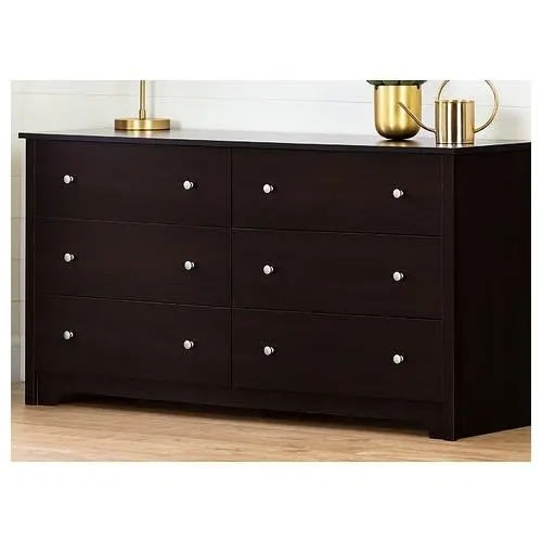 Double Dresser - 6 Drawer - Black