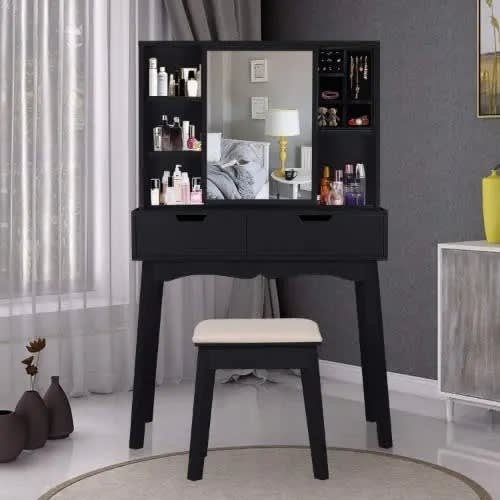 Vic  - Cushioned Stool Dressing Table