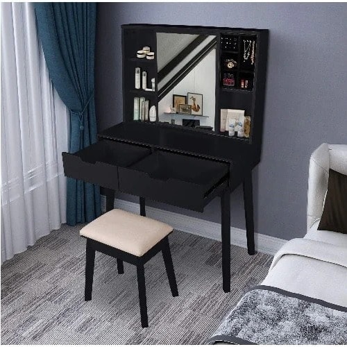 Vic  - Cushioned Stool Dressing Table
