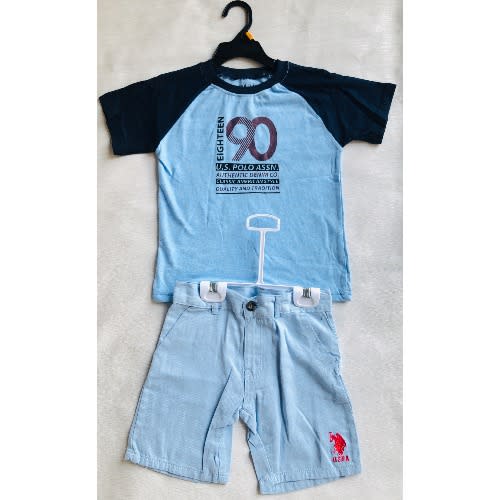 Boys T-Shirt And Short Set- Blue