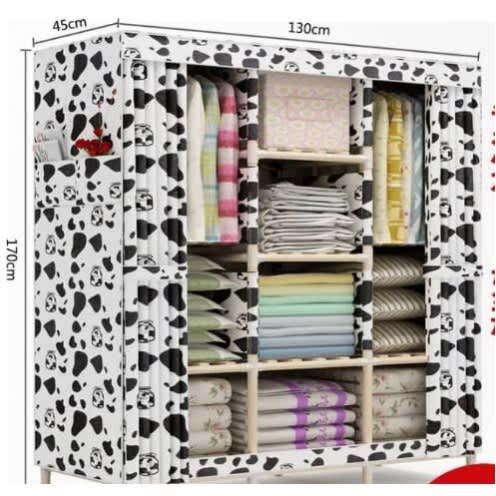 3 Column Mobile Wooden Wardrobe With Strong Plywood Base