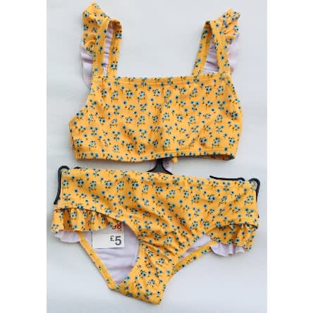 Girls Print Bikini Swimwear - Yellow