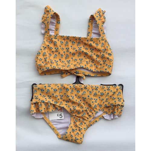 Girls Print Bikini Swimwear - Yellow