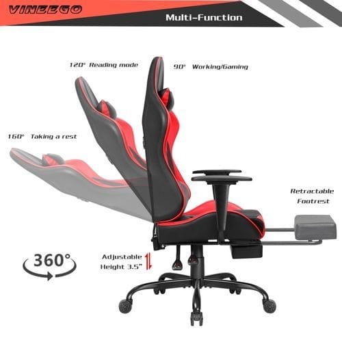 Modern Racing Gaming Chair With Footrest