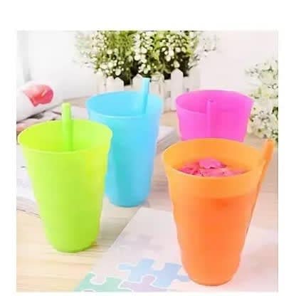 Straw Cups For Party Packs - 12 Pieces - Multicolour