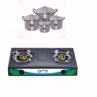 4 Pots & Table Top Gas Cooker - Kitchen Bundle