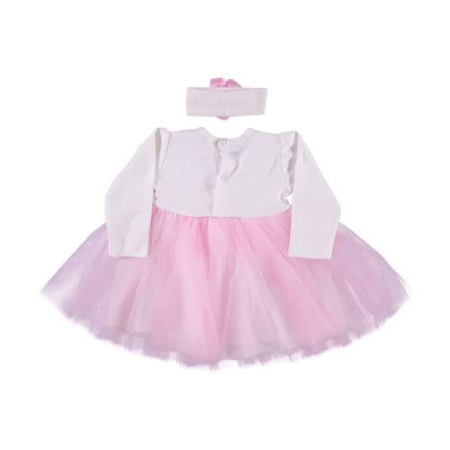 Baby Girl Full Roses  Dress  With Stripe Pink