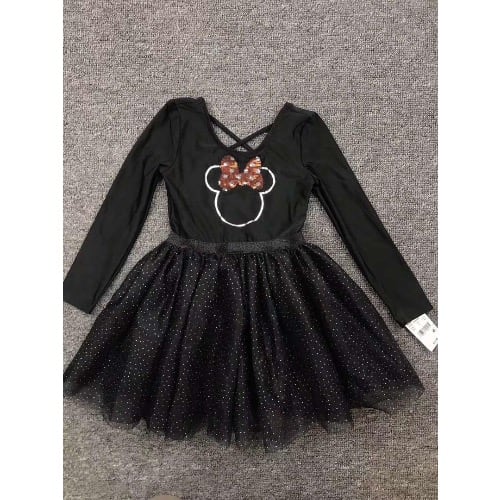 Minnie Mouse Longsleeve Tutu Dress - Black