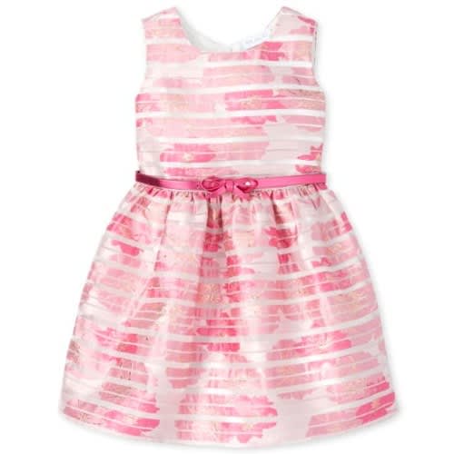 Girls Jacquard Fit And Flare Dress