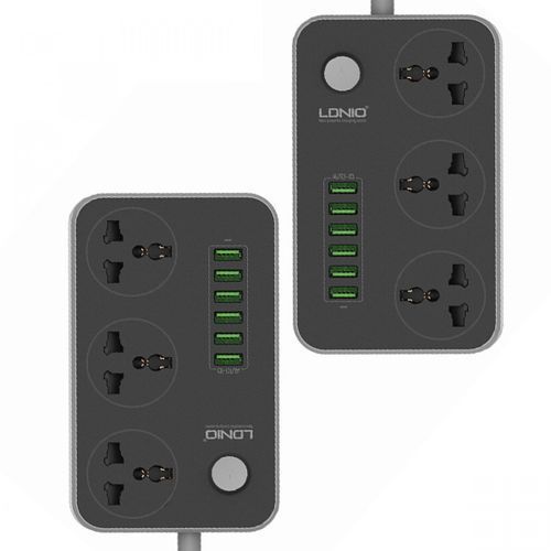 6-Port USB 3-port AC Intelligent Surge Protector Power Socket