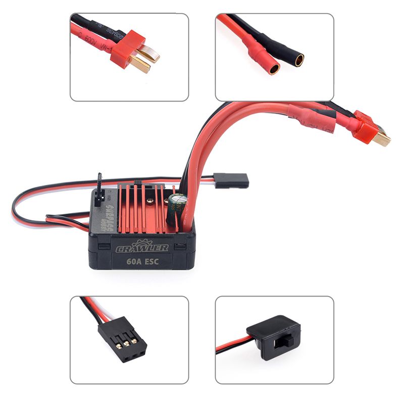 5-Slot 550 540 10T 11T 12T 13T 16T 20T Brushed Motor 60A 80A ESC 1/10 RC Crawler Car Axial SCX10 90046 AXI03007 JL Traxxas TRX-4