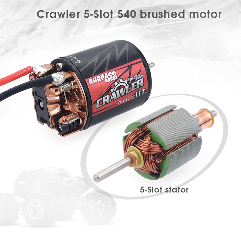 5-Slot 550 540 10T 11T 12T 13T 16T 20T Brushed Motor 60A 80A ESC 1/10 RC Crawler Car Axial SCX10 90046 AXI03007 JL Traxxas TRX-4