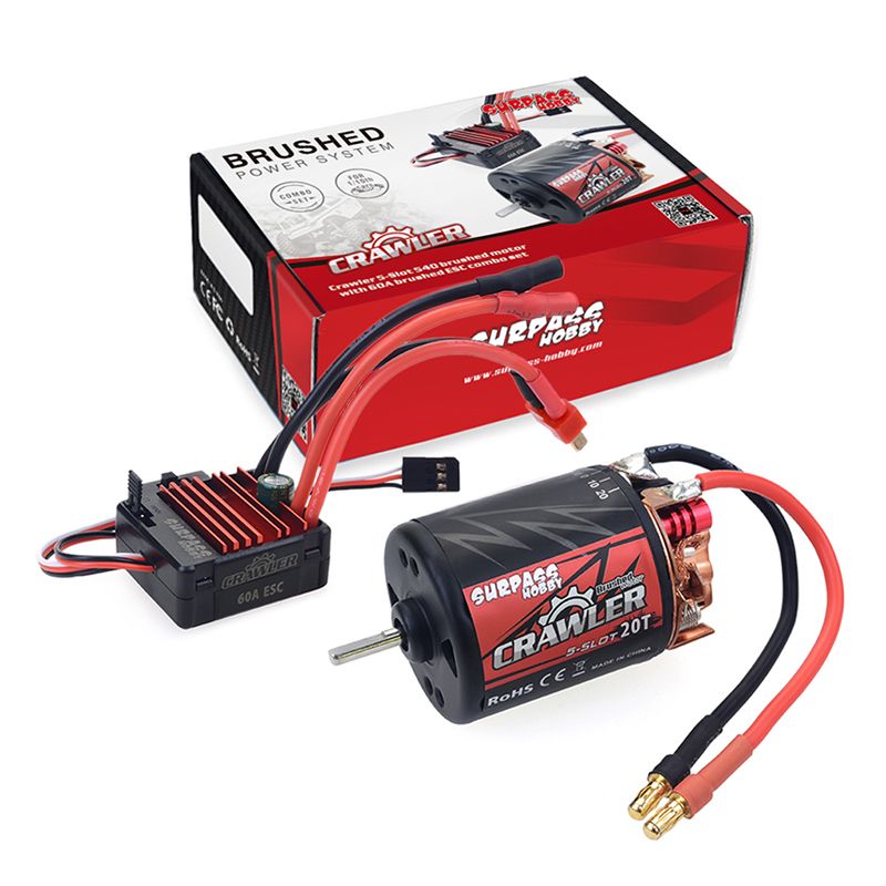 5-Slot 550 540 10T 11T 12T 13T 16T 20T Brushed Motor 60A 80A ESC 1/10 RC Crawler Car Axial SCX10 90046 AXI03007 JL Traxxas TRX-4