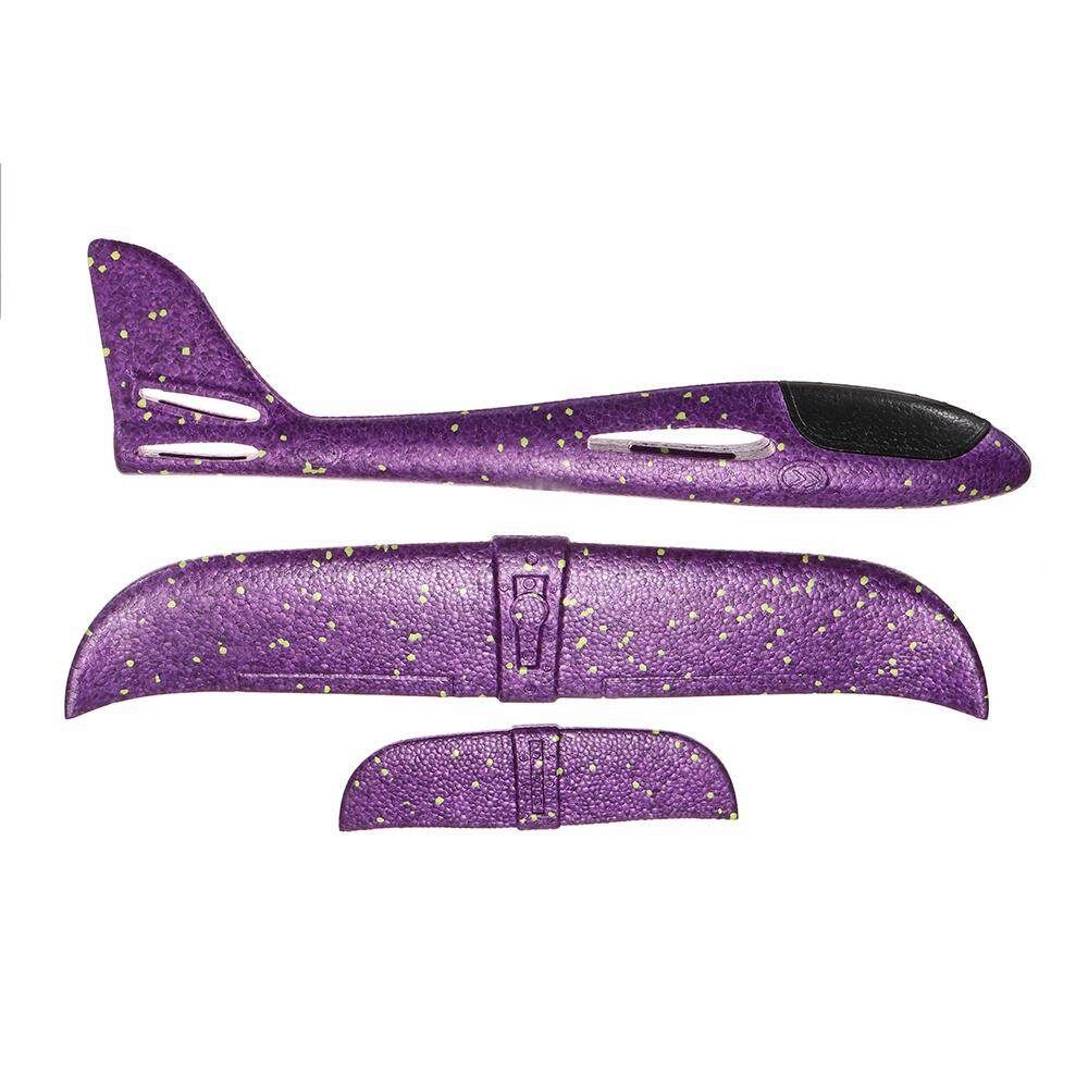 48cm Big Size Hand Launch Throwing Airplane DIY Inertial Foam Children Plane Toy 48CM Purple