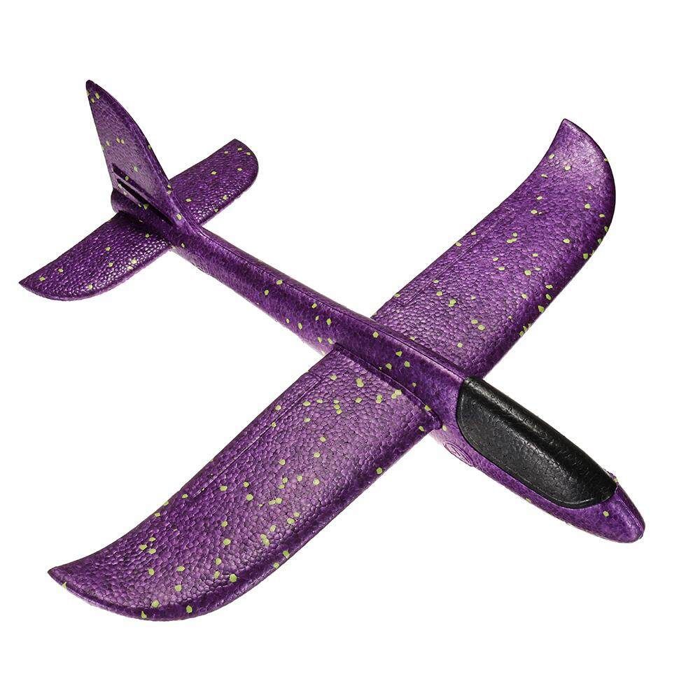 48cm Big Size Hand Launch Throwing Airplane DIY Inertial Foam Children Plane Toy 48CM Purple