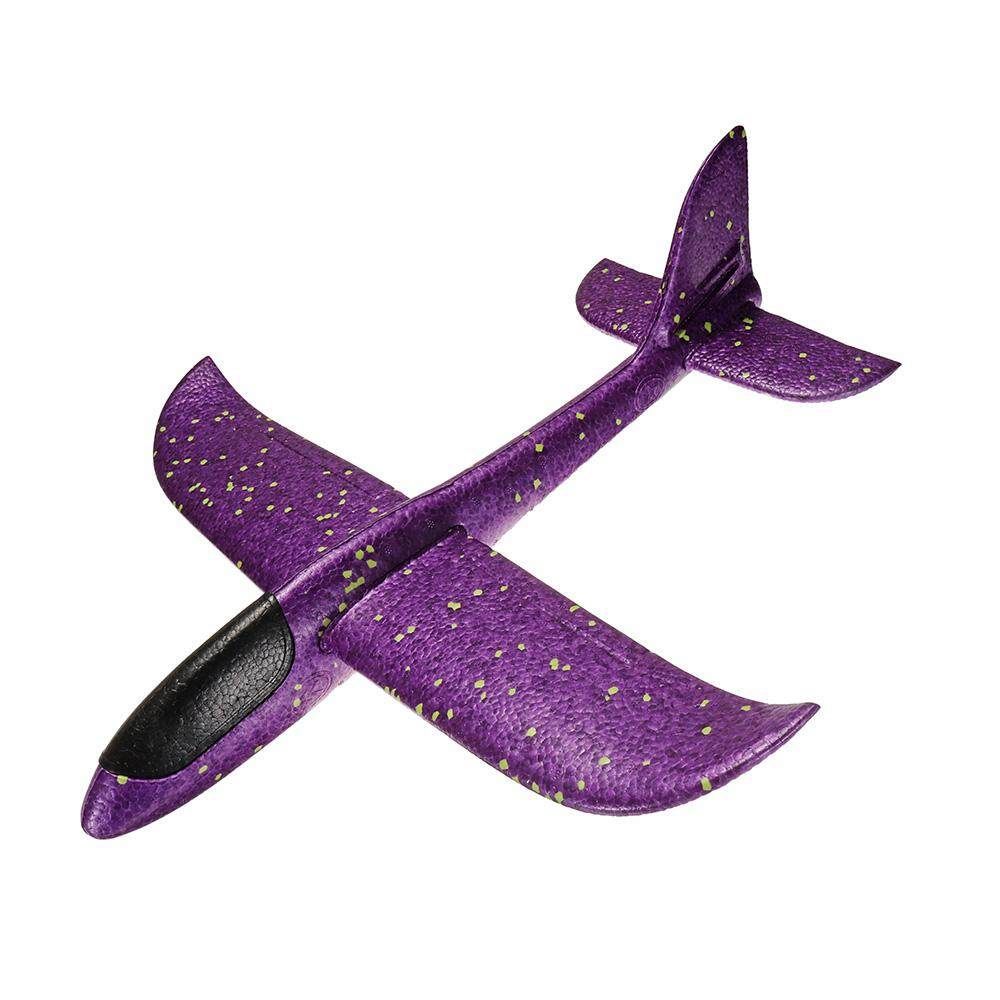 48cm Big Size Hand Launch Throwing Airplane DIY Inertial Foam Children Plane Toy 48CM Purple
