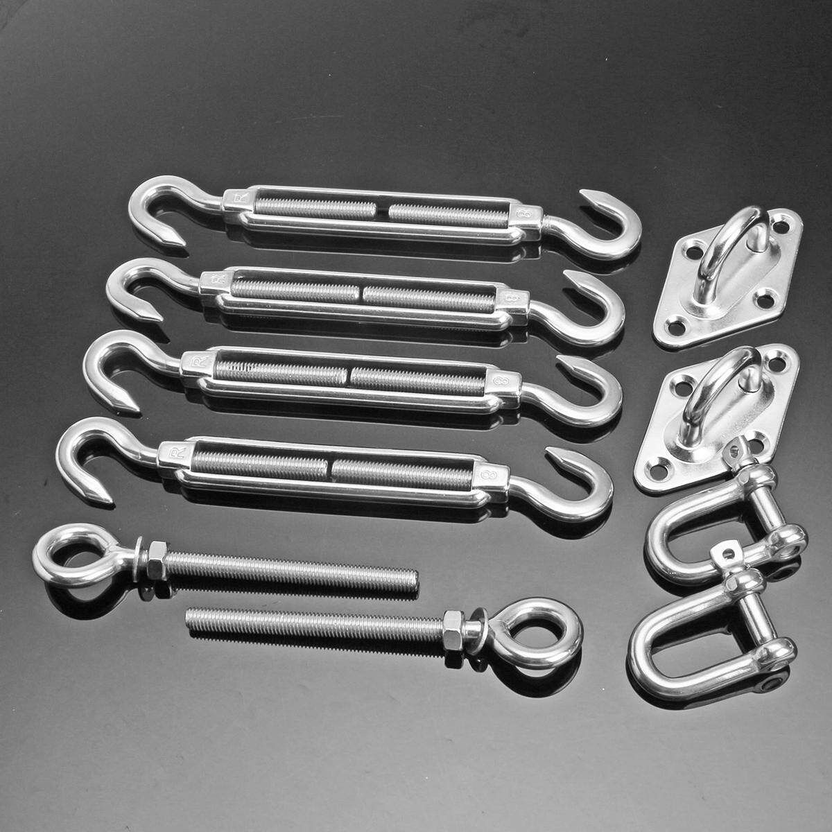 8 Inch 304 Stainless Steel Square Sun Shade Sail Hardware Installation Kit