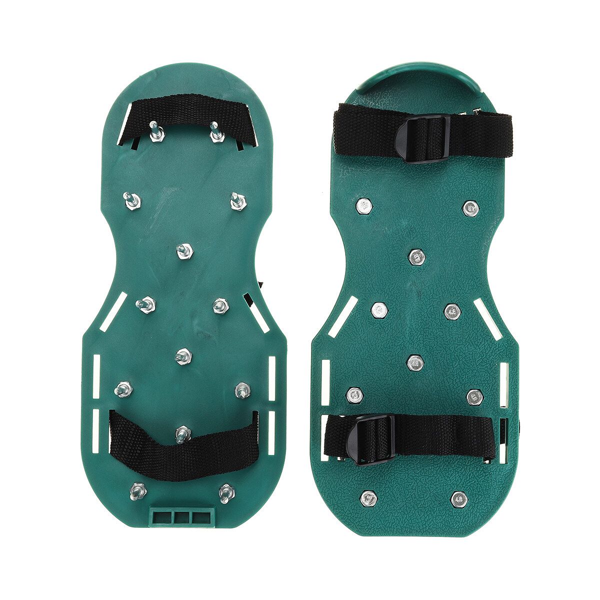 Green/Black 4.2cm Nail Garden Grass Loose Soil Shoes Lawn Aerator Sandals Shoes 1 Pair Of Garden Spikes Shoes+ Wrench Green