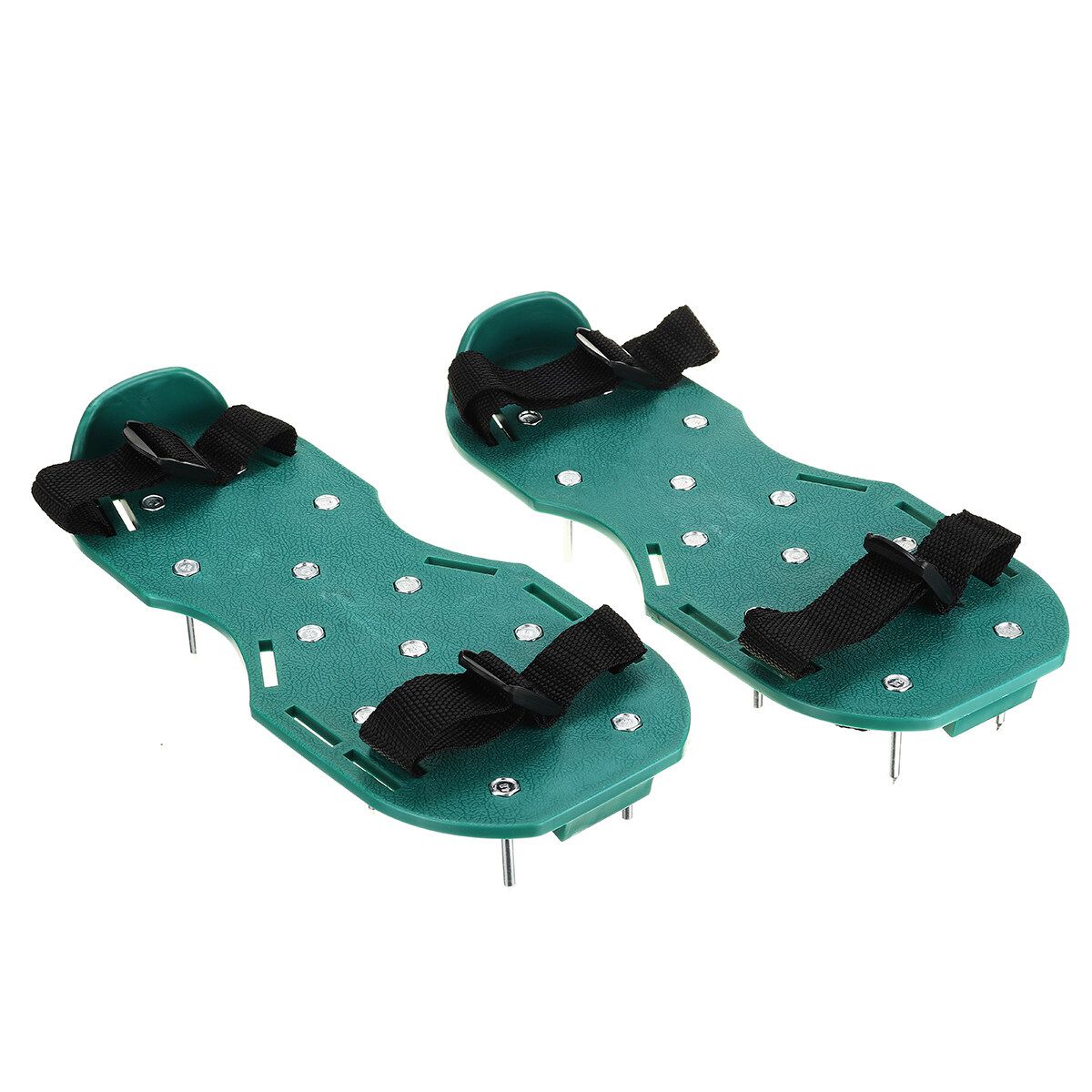 Green/Black 4.2cm Nail Garden Grass Loose Soil Shoes Lawn Aerator Sandals Shoes 1 Pair Of Garden Spikes Shoes+ Wrench Green