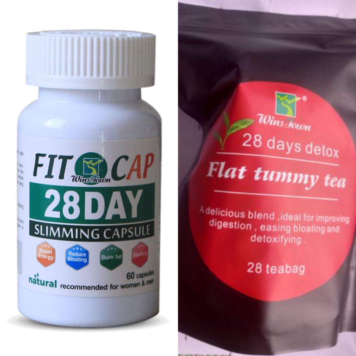 28 Days Flat Tummy And Detox Slimming Tea BOOST+ Fit Cap