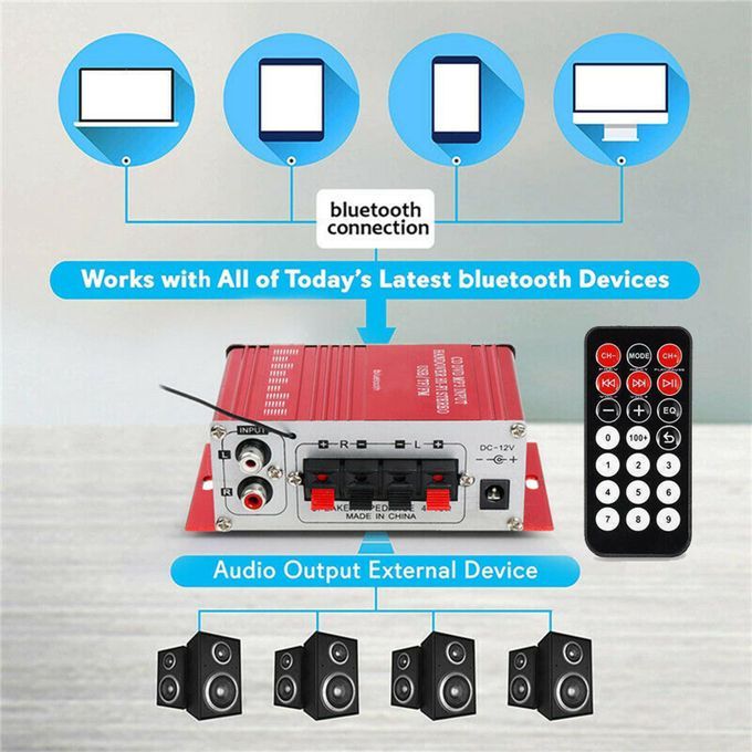 G8 Bluetooth 2 Channel Amplifier Receiver HiFi Stereo With Remote