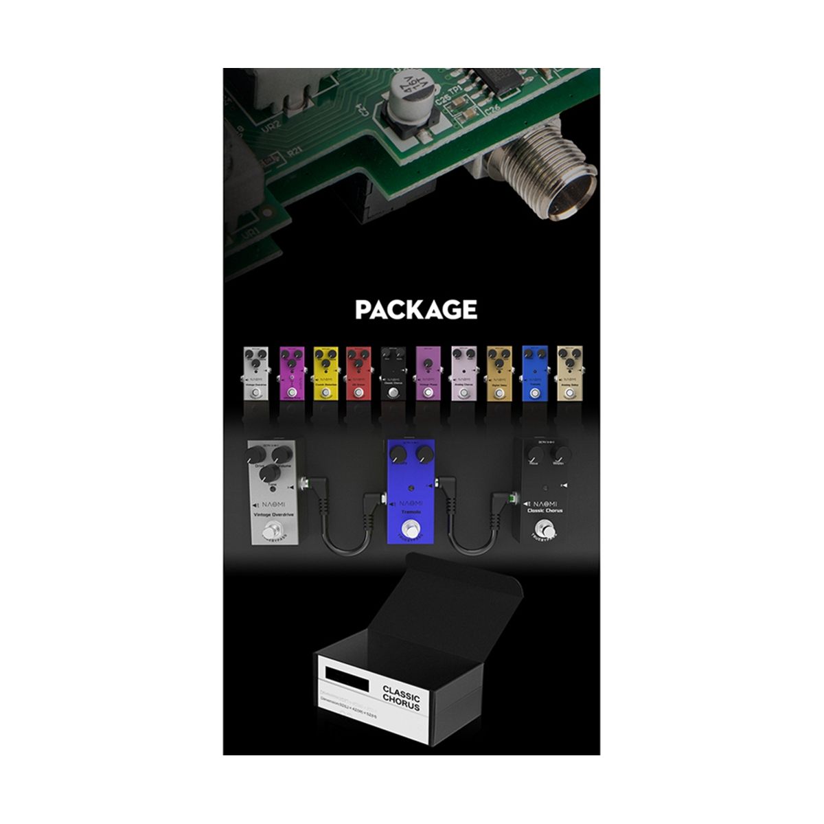 Mini Electric Guitar Pedal /Tremolo/Delay/Overdrive DV 9V