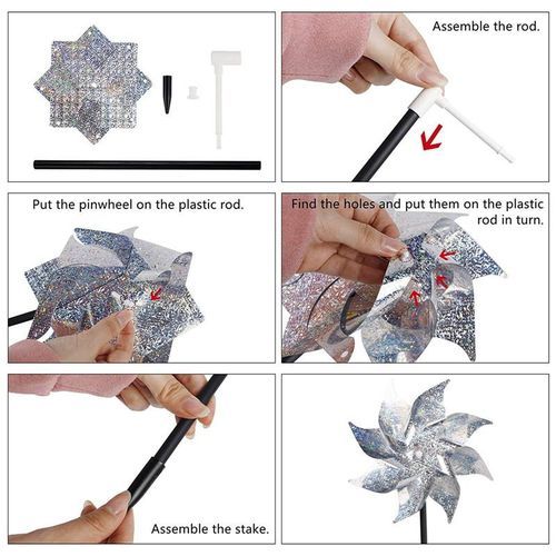 Wind Spinner Reflective Bird Repeller Windmill Garden