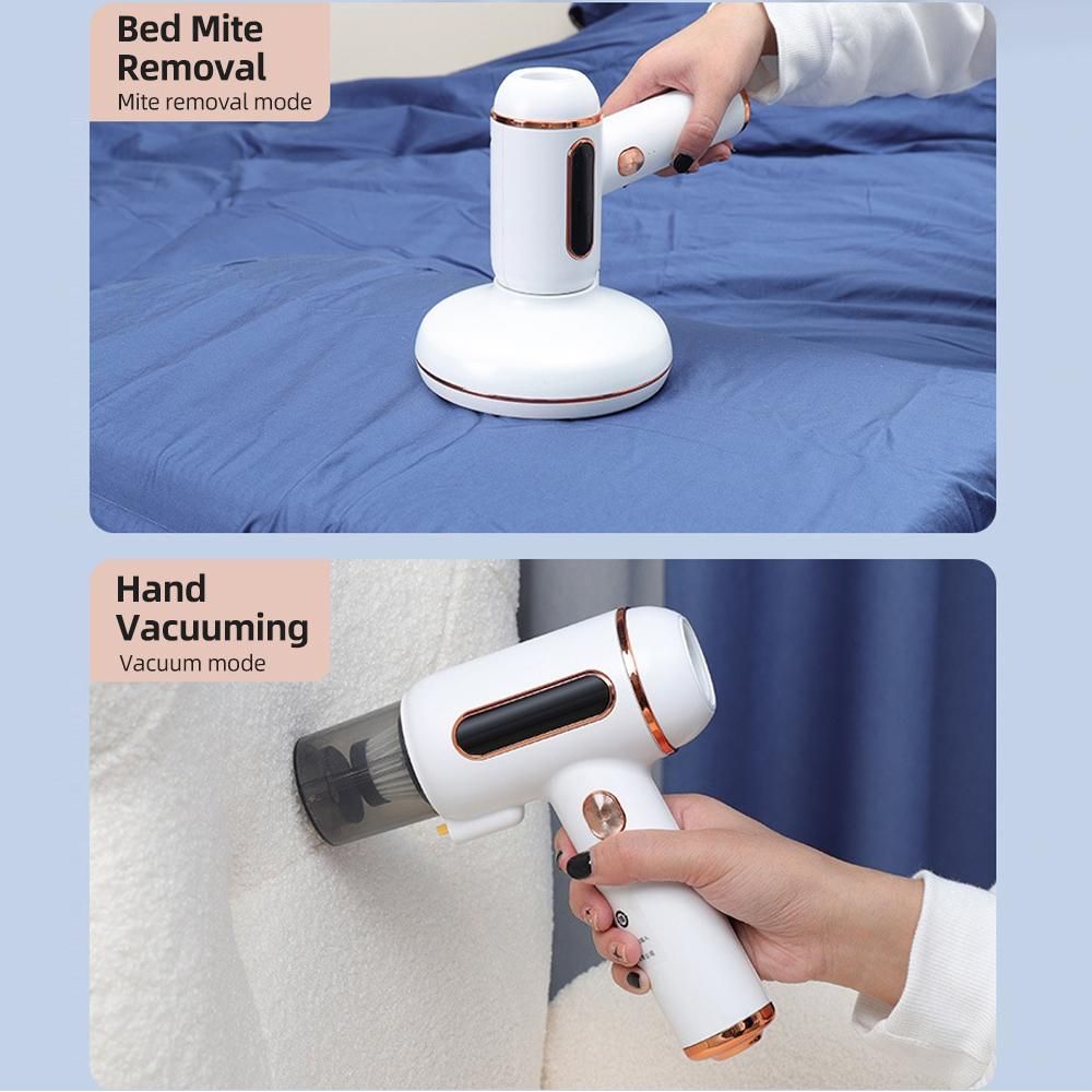 Mite Removal Instrument Wireless Household Small 7200PA 120W Household Bed Mite Removal Machine 6000 Times/MIN Double Beats Vacuum Cleaner UV Lamp Sterilization