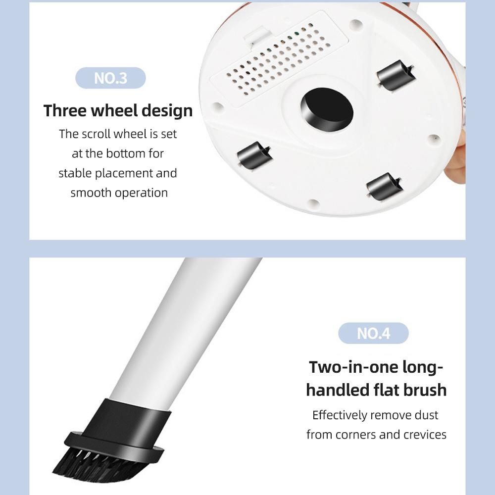 Mite Removal Instrument Wireless Household Small 7200PA 120W Household Bed Mite Removal Machine 6000 Times/MIN Double Beats Vacuum Cleaner UV Lamp Sterilization