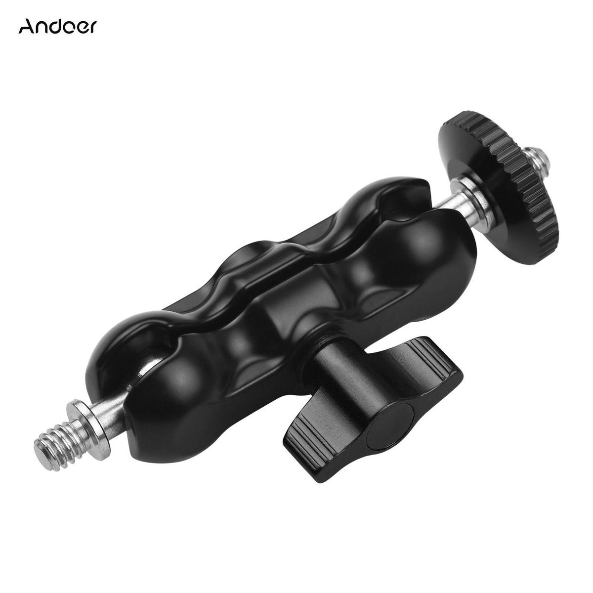 Andoer Articulating Friction Arm Monitor Mount with Double Ballhead Standard 1/4-inch Screw for Camera Monitor LED Light Microphone Video Rig